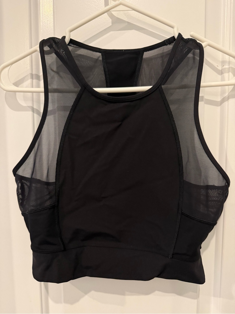 lululemon athletica Black Mesh-Back Crop Sports Bra